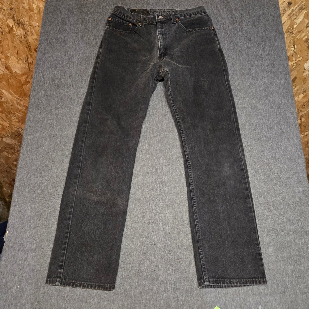 Vintage Levi's 505 Regular Fit Straight Leg Jeans Mens 30x30 Black Made in USA